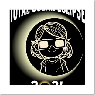 Solar Eclipse 2024 Shirt Total Eclipse April 8th 2024 Little Girl Girl Posters and Art